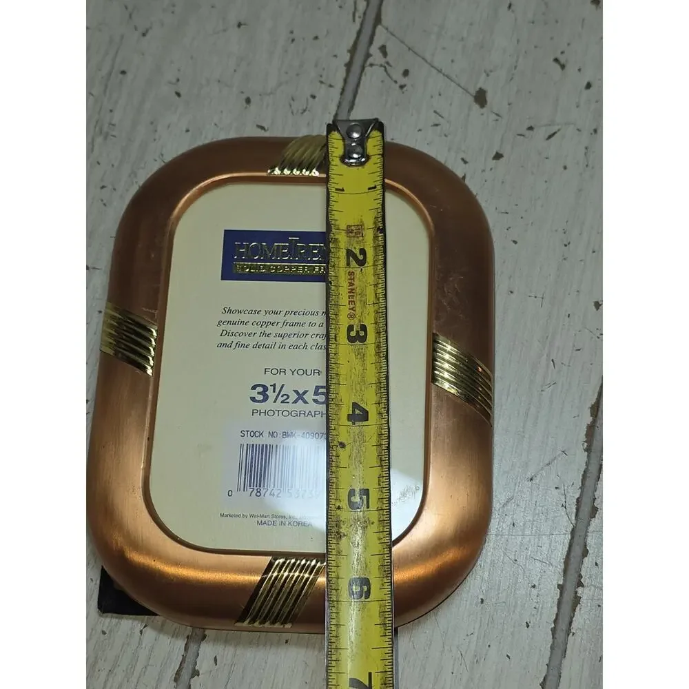 Vtg Home Trends Copper Picture Frame Holds 3 1/2 X 5